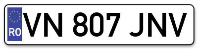 Placuta inmatriculare numar auto  VN-807-JNV, VN 807 JNV, VN807JNV