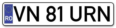 Placuta inmatriculare numar auto  VN-81-URN, VN 81 URN, VN81URN