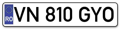 Placuta inmatriculare numar auto  VN-810-GYO, VN 810 GYO, VN810GYO