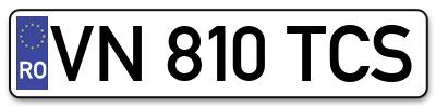 Placuta inmatriculare numar auto  VN-810-TCS, VN 810 TCS, VN810TCS