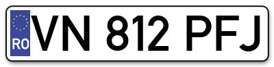 Placuta inmatriculare numar auto  VN-812-PFJ, VN 812 PFJ, VN812PFJ