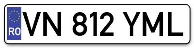 Placuta inmatriculare numar auto  VN-812-YML, VN 812 YML, VN812YML