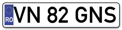 Placuta inmatriculare numar auto  VN-82-GNS, VN 82 GNS, VN82GNS