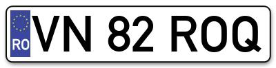 Placuta inmatriculare numar auto  VN-82-ROQ, VN 82 ROQ, VN82ROQ
