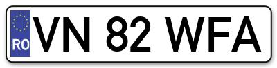 Placuta inmatriculare numar auto  VN-82-WFA, VN 82 WFA, VN82WFA
