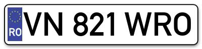 Placuta inmatriculare numar auto  VN-821-WRO, VN 821 WRO, VN821WRO