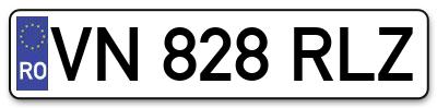 Placuta inmatriculare numar auto  VN-828-RLZ, VN 828 RLZ, VN828RLZ