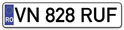 Placuta inmatriculare numar auto  VN-828-RUF, VN 828 RUF, VN828RUF