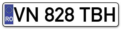 Placuta inmatriculare numar auto  VN-828-TBH, VN 828 TBH, VN828TBH