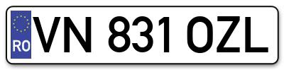 Placuta inmatriculare numar auto  VN-831-OZL, VN 831 OZL, VN831OZL
