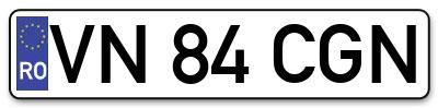 Placuta inmatriculare numar auto  VN-84-CGN, VN 84 CGN, VN84CGN
