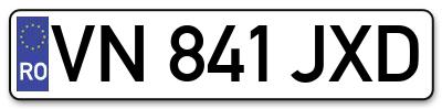 Placuta inmatriculare numar auto  VN-841-JXD, VN 841 JXD, VN841JXD