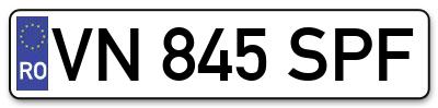 Placuta inmatriculare numar auto  VN-845-SPF, VN 845 SPF, VN845SPF