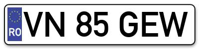 Placuta inmatriculare numar auto  VN-85-GEW, VN 85 GEW, VN85GEW