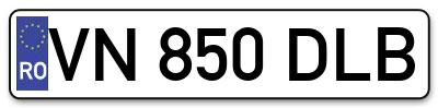 Placuta inmatriculare numar auto  VN-850-DLB, VN 850 DLB, VN850DLB