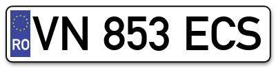 Placuta inmatriculare numar auto  VN-853-ECS, VN 853 ECS, VN853ECS