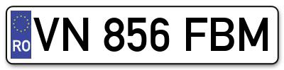 Placuta inmatriculare numar auto  VN-856-FBM, VN 856 FBM, VN856FBM