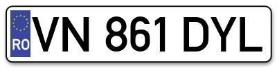 Placuta inmatriculare numar auto  VN-861-DYL, VN 861 DYL, VN861DYL