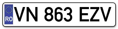 Placuta inmatriculare numar auto  VN-863-EZV, VN 863 EZV, VN863EZV