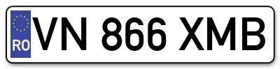 Placuta inmatriculare numar auto  VN-866-XMB, VN 866 XMB, VN866XMB