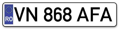 Placuta inmatriculare numar auto  VN-868-AFA, VN 868 AFA, VN868AFA