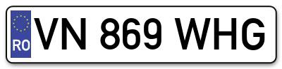 Placuta inmatriculare numar auto  VN-869-WHG, VN 869 WHG, VN869WHG