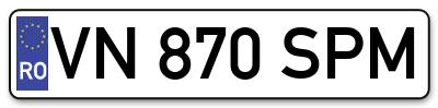 Placuta inmatriculare numar auto  VN-870-SPM, VN 870 SPM, VN870SPM