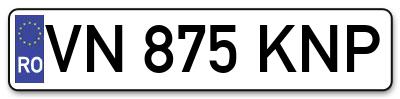 Placuta inmatriculare numar auto  VN-875-KNP, VN 875 KNP, VN875KNP