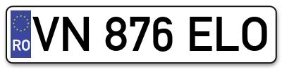 Placuta inmatriculare numar auto  VN-876-ELO, VN 876 ELO, VN876ELO