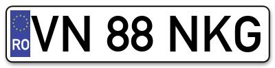 Placuta inmatriculare numar auto  VN-88-NKG, VN 88 NKG, VN88NKG