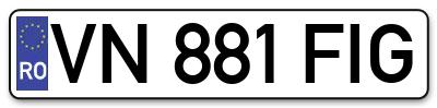 Placuta inmatriculare numar auto  VN-881-FIG, VN 881 FIG, VN881FIG