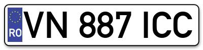 Placuta inmatriculare numar auto  VN-887-ICC, VN 887 ICC, VN887ICC