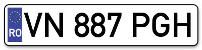 Placuta inmatriculare numar auto  VN-887-PGH, VN 887 PGH, VN887PGH