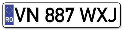 Placuta inmatriculare numar auto  VN-887-WXJ, VN 887 WXJ, VN887WXJ