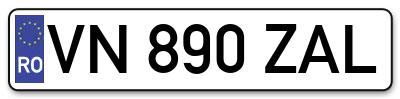 Placuta inmatriculare numar auto  VN-890-ZAL, VN 890 ZAL, VN890ZAL