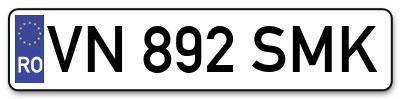 Placuta inmatriculare numar auto  VN-892-SMK, VN 892 SMK, VN892SMK