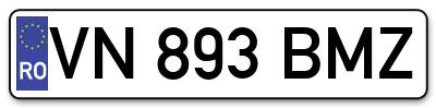 Placuta inmatriculare numar auto  VN-893-BMZ, VN 893 BMZ, VN893BMZ