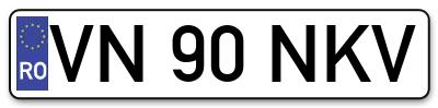 Placuta inmatriculare numar auto  VN-90-NKV, VN 90 NKV, VN90NKV