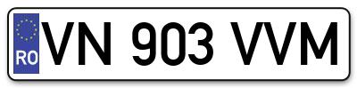 Placuta inmatriculare numar auto  VN-903-VVM, VN 903 VVM, VN903VVM
