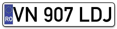 Placuta inmatriculare numar auto  VN-907-LDJ, VN 907 LDJ, VN907LDJ