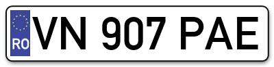 Placuta inmatriculare numar auto  VN-907-PAE, VN 907 PAE, VN907PAE