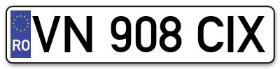 Placuta inmatriculare numar auto  VN-908-CIX, VN 908 CIX, VN908CIX
