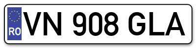Placuta inmatriculare numar auto  VN-908-GLA, VN 908 GLA, VN908GLA