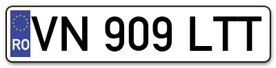 Placuta inmatriculare numar auto  VN-909-LTT, VN 909 LTT, VN909LTT