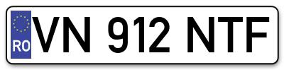 Placuta inmatriculare numar auto  VN-912-NTF, VN 912 NTF, VN912NTF