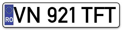Placuta inmatriculare numar auto  VN-921-TFT, VN 921 TFT, VN921TFT