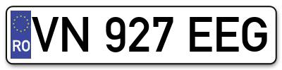 Placuta inmatriculare numar auto  VN-927-EEG, VN 927 EEG, VN927EEG