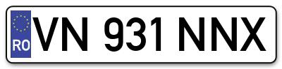 Placuta inmatriculare numar auto  VN-931-NNX, VN 931 NNX, VN931NNX
