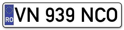Placuta inmatriculare numar auto  VN-939-NCO, VN 939 NCO, VN939NCO