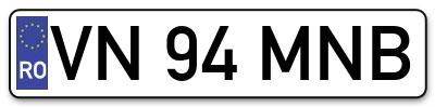 Placuta inmatriculare numar auto  VN-94-MNB, VN 94 MNB, VN94MNB